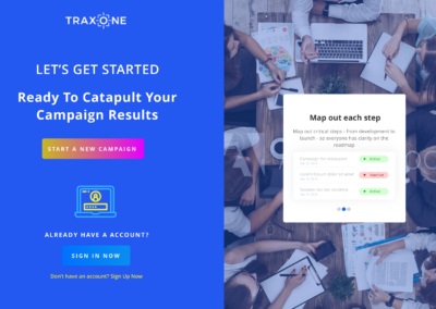 Trax One Landing Page Screenshots